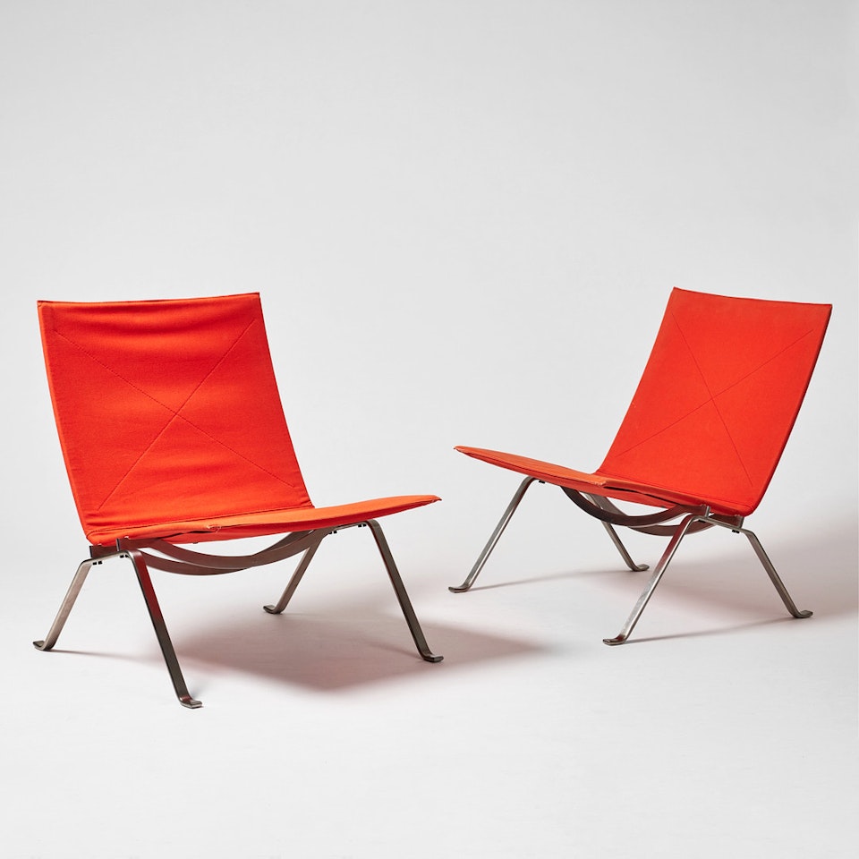 "PK-22", armchairs, 1 pair by Poul Kjaerholm