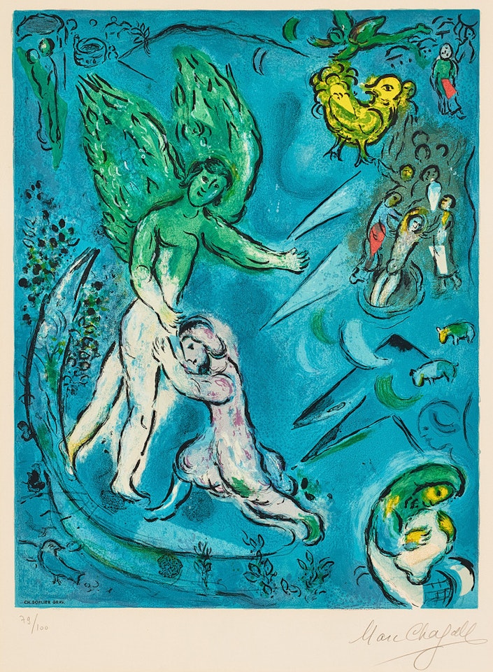 "La Lutte de Jacob et de L"Ange" by Marc Chagall