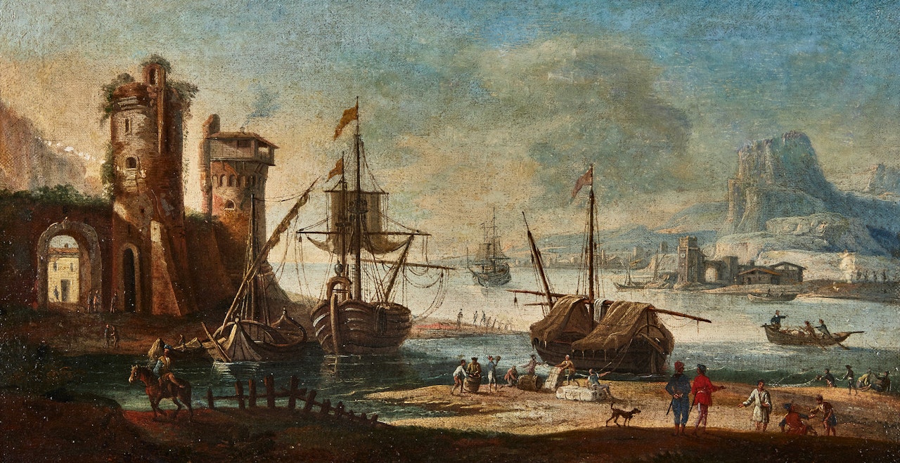 Motif from a harbour by Neapolitan School