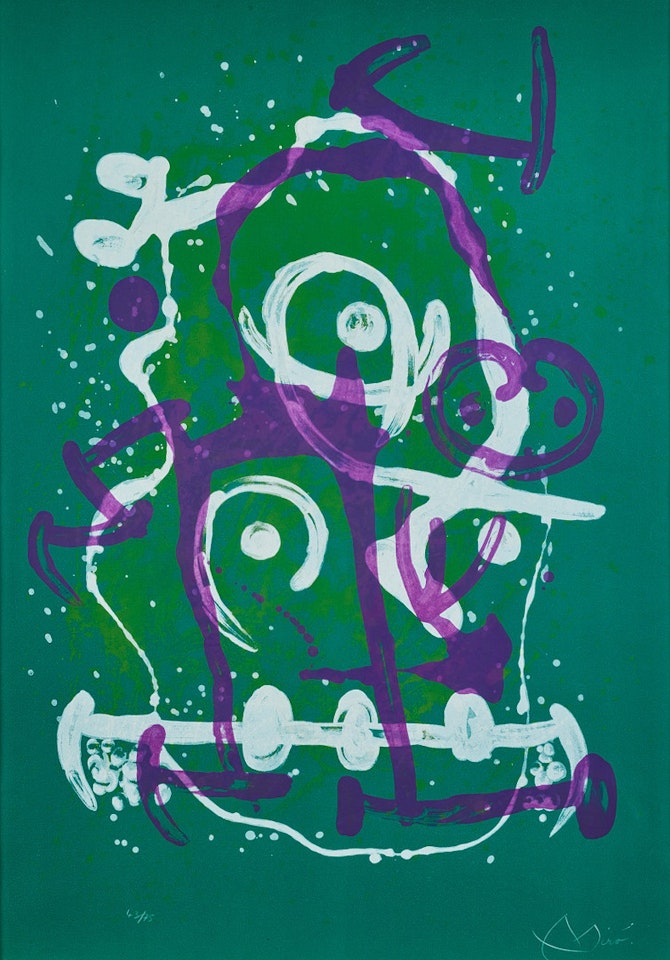 "L"illettré - Vert et violet"; "L"illettré - Vert et violet" by Joan Miró