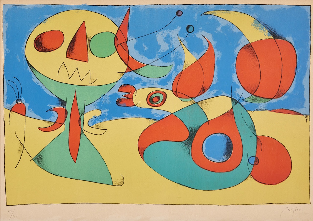 "Oiseau zéphyr" (from: Derrière le miroir no 87-88-89); "Oiseau zéphyr" (from: Derrière le miroir no 87-88-89) by Joan Miró