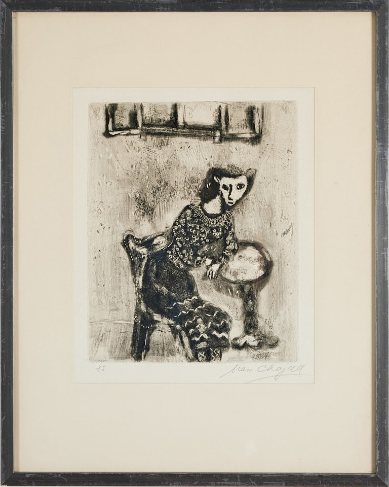 "La chatte métamorphosée en femme", from: "Les Fables de la Fontaine" by Marc Chagall