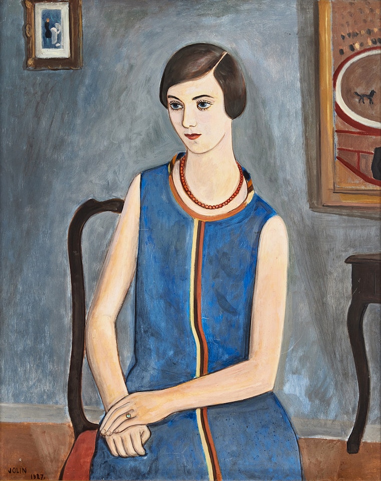 Portrait of a young woman by Einar Jolin