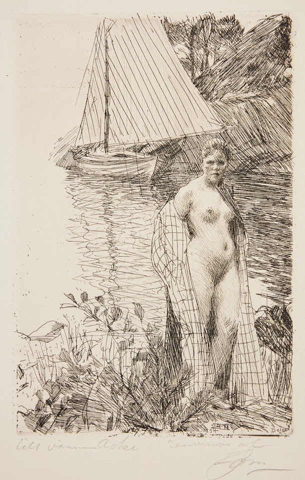 "My model and my boat". by Anders Zorn