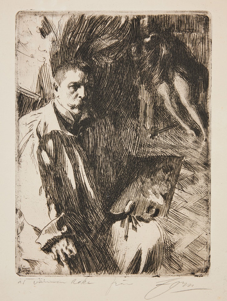 "Self-portrait with model ll". by Anders Zorn