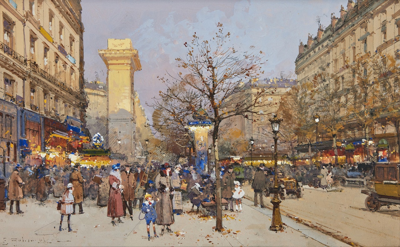 “Porte St. Denis”. by Eugene Galien-Laloue