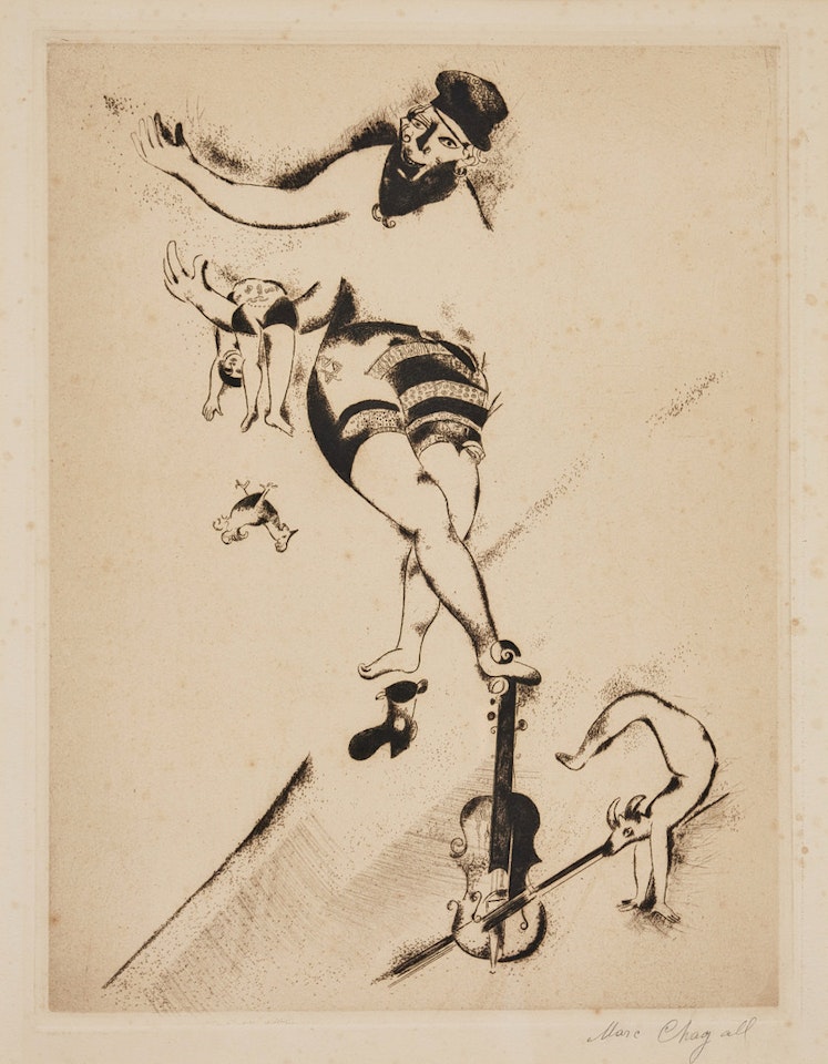 L"acrobate au violin. by Marc Chagall
