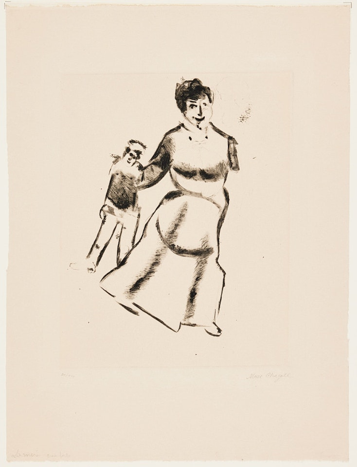 Mutter und Sohn (from: Mein Leben). by Marc Chagall