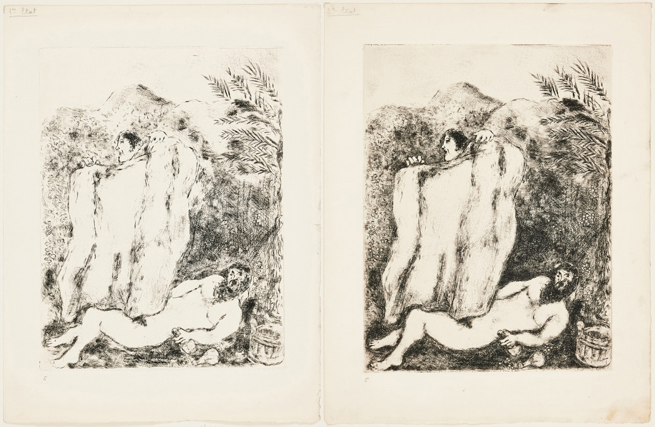 The Manteau de Noé (from: The Bible, Pl. 5). by Marc Chagall