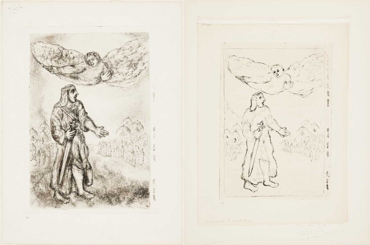 "Josué devant Jéricho", (from: La Bible, Pl. 46). by Marc Chagall