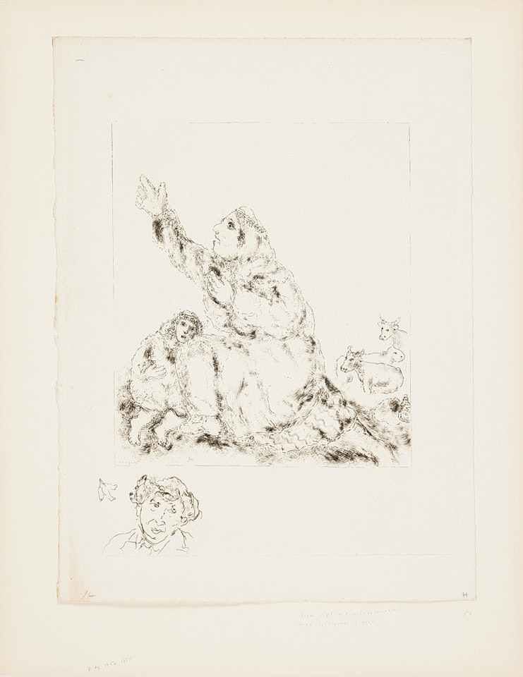 Anne invoque l"Éternel (from: The Bible, Pl. 58). by Marc Chagall