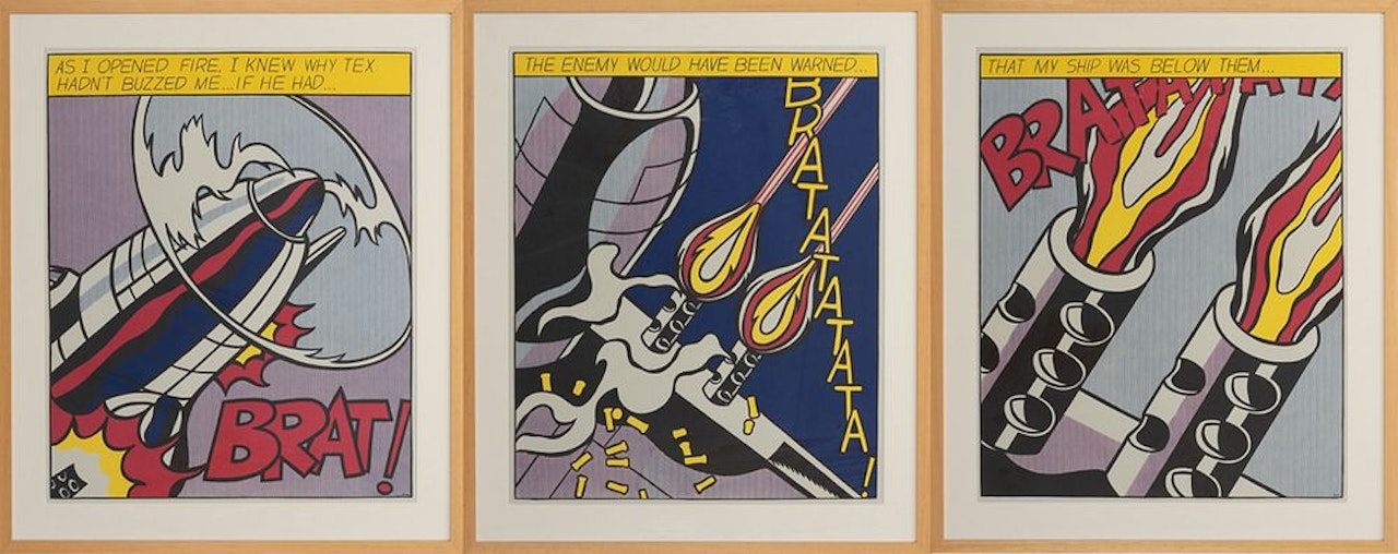 Triptych: "As I Opened Fire" by Roy Lichtenstein