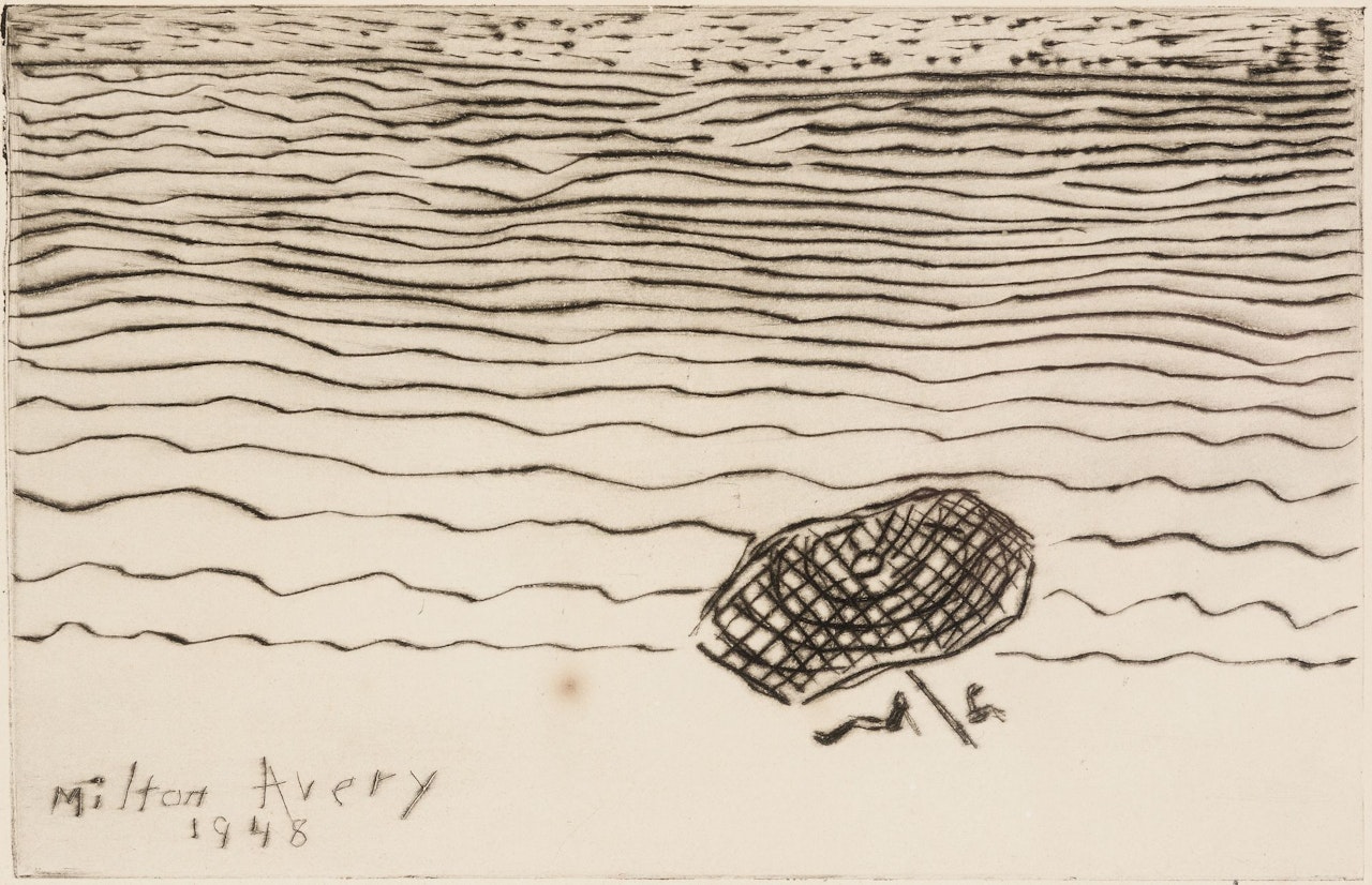Umbrella by the Sea by Milton Avery