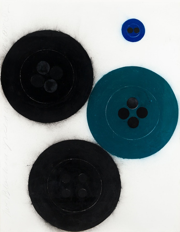 "Two Blacks a Green and a Blue" December 6, 1995 by Donald Sultan