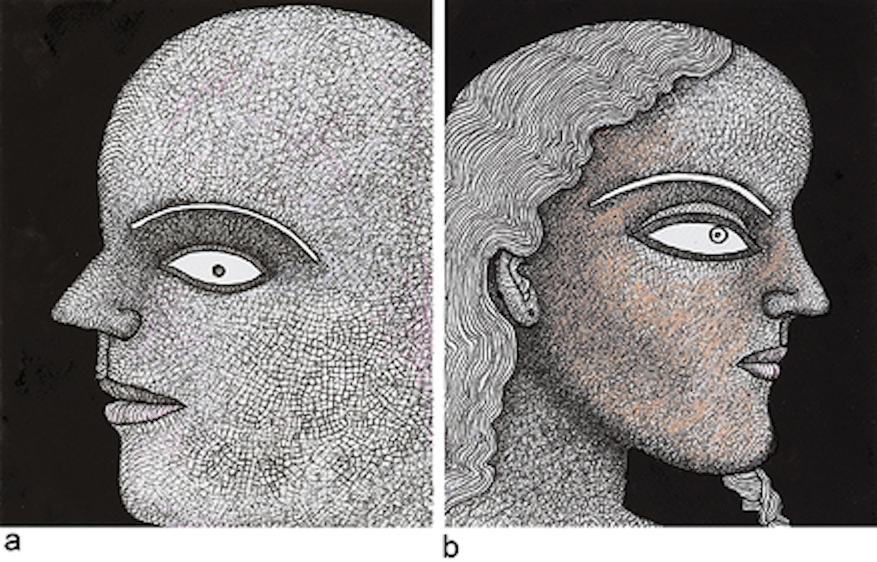 Face of a Man II b) Lady II by Jogen Chowdhury