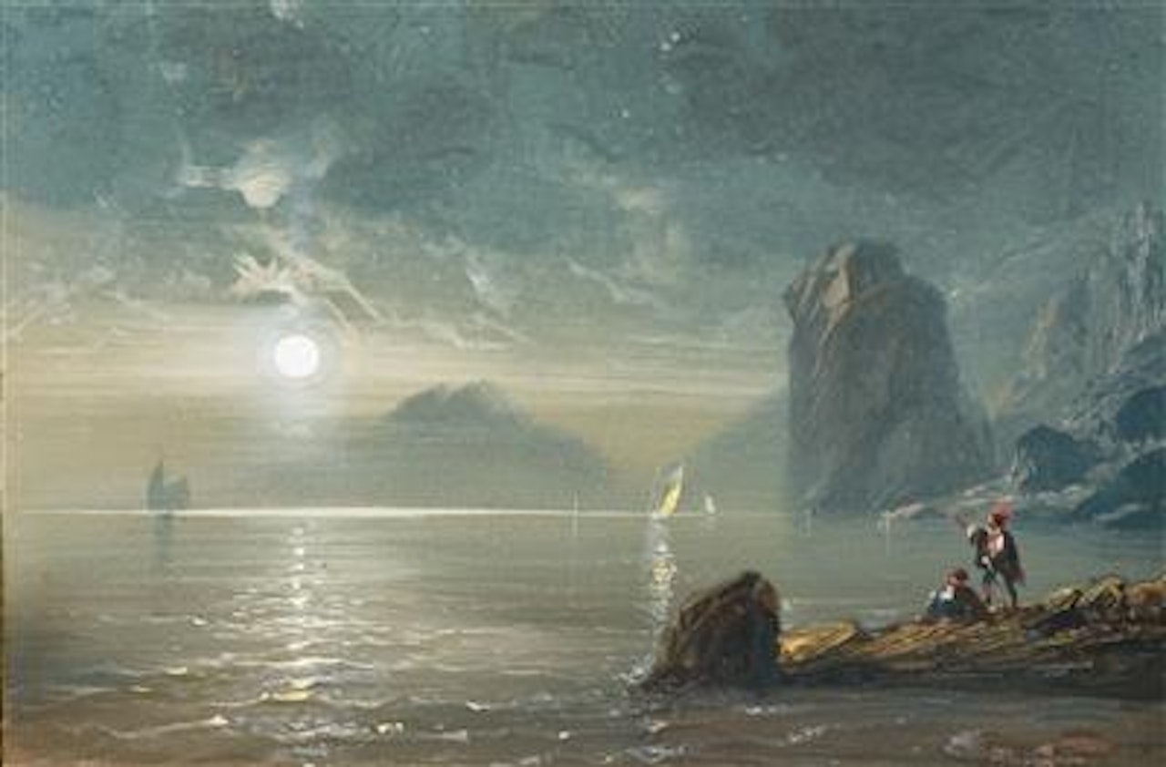 Full Moon in the Scottish Lowlands near Berwik-upon-Tweed by Carlo Bossoli