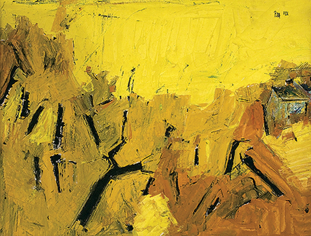 Untitled (Yellow Landscape) by Sayed Haider Raza