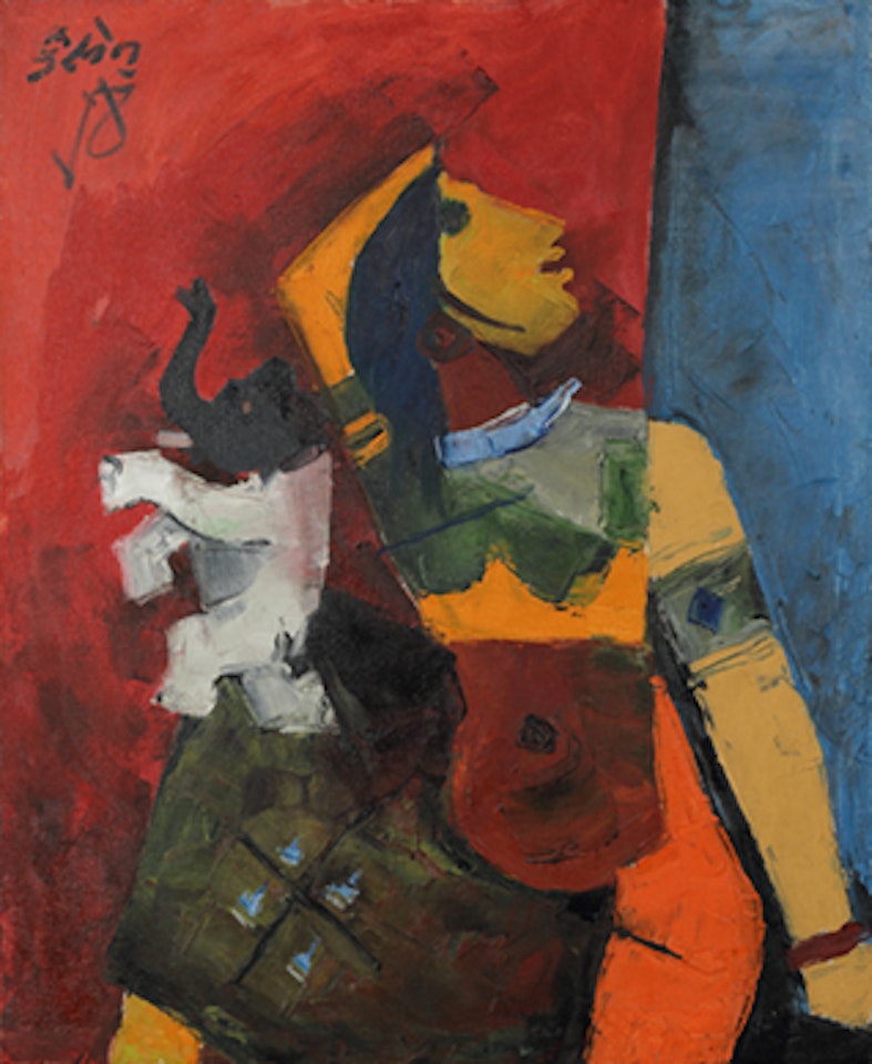 Untitled (Woman with Elephant) by M.F. Husain