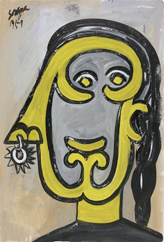 Untitled (Woman in Profile with Nose Ring) by Francis Newton Souza