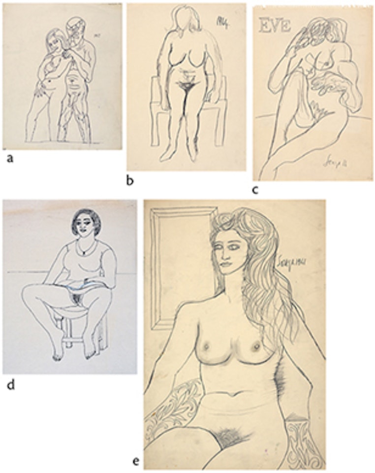 UntitledDated "1967" (upper right); UntitledDated "1964"; Untitled by Francis Newton Souza