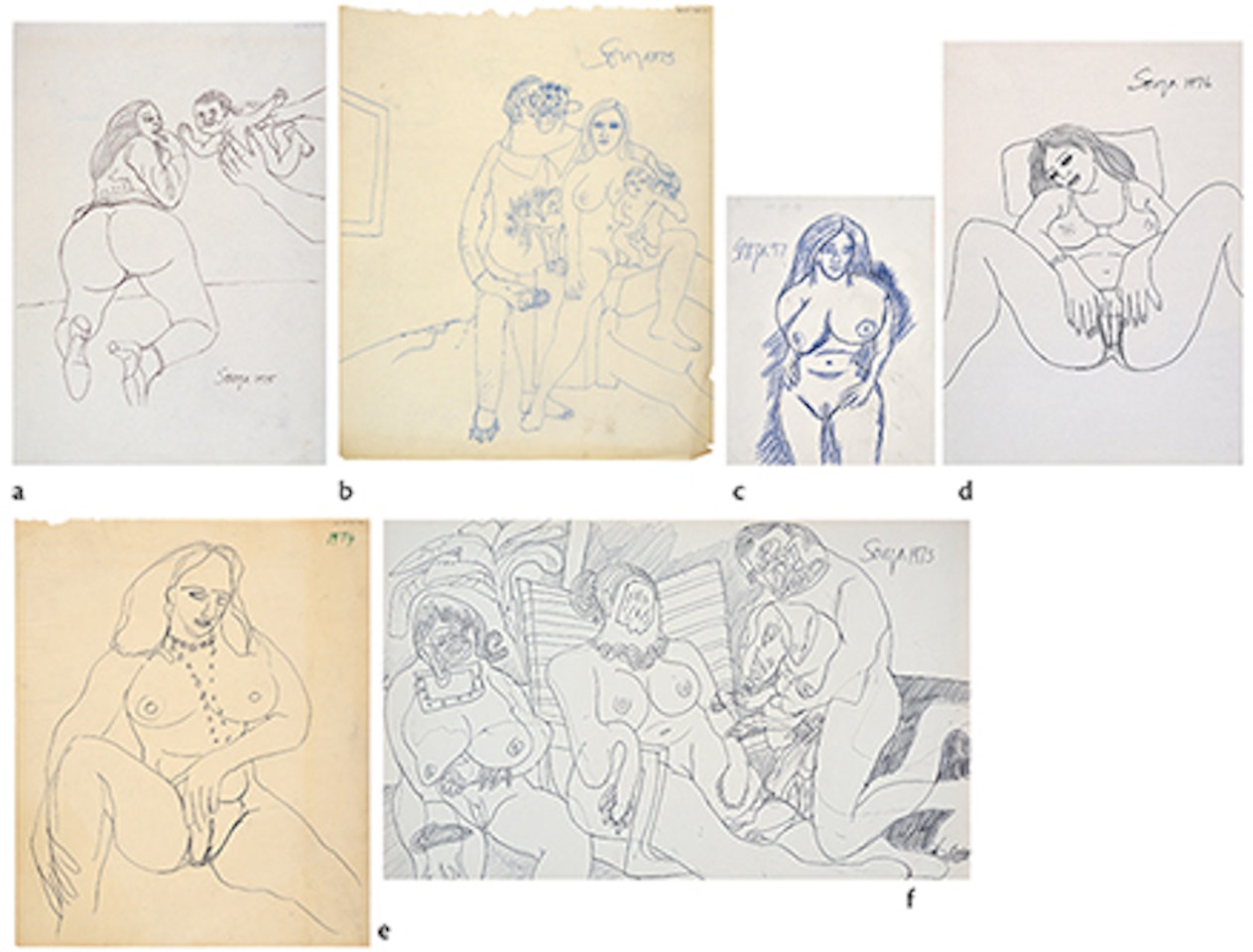 Untitled; Untitled; Untitled; Untitled; Untitled; Untitled by Francis Newton Souza