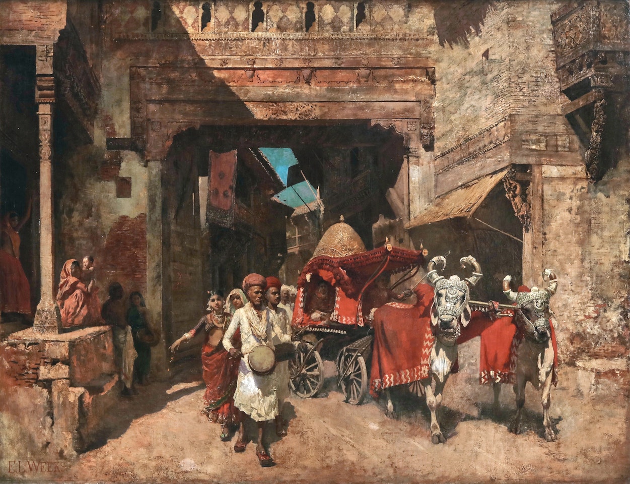 A Wedding Procession - Ahmedabad, India by Edwin Lord Weeks