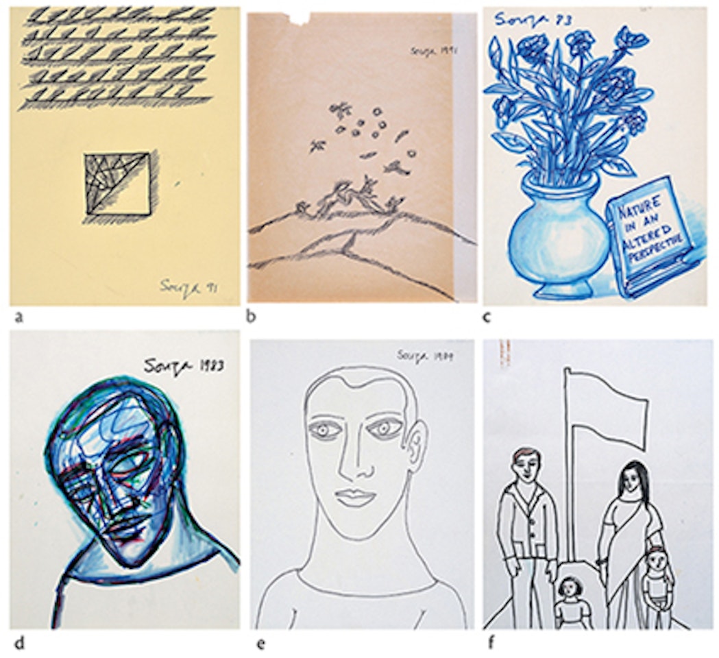 Untitled; Untitled; Untitled; Untitled; Untitled; Untitled (The White Flag Movement for Peace) by Francis Newton Souza
