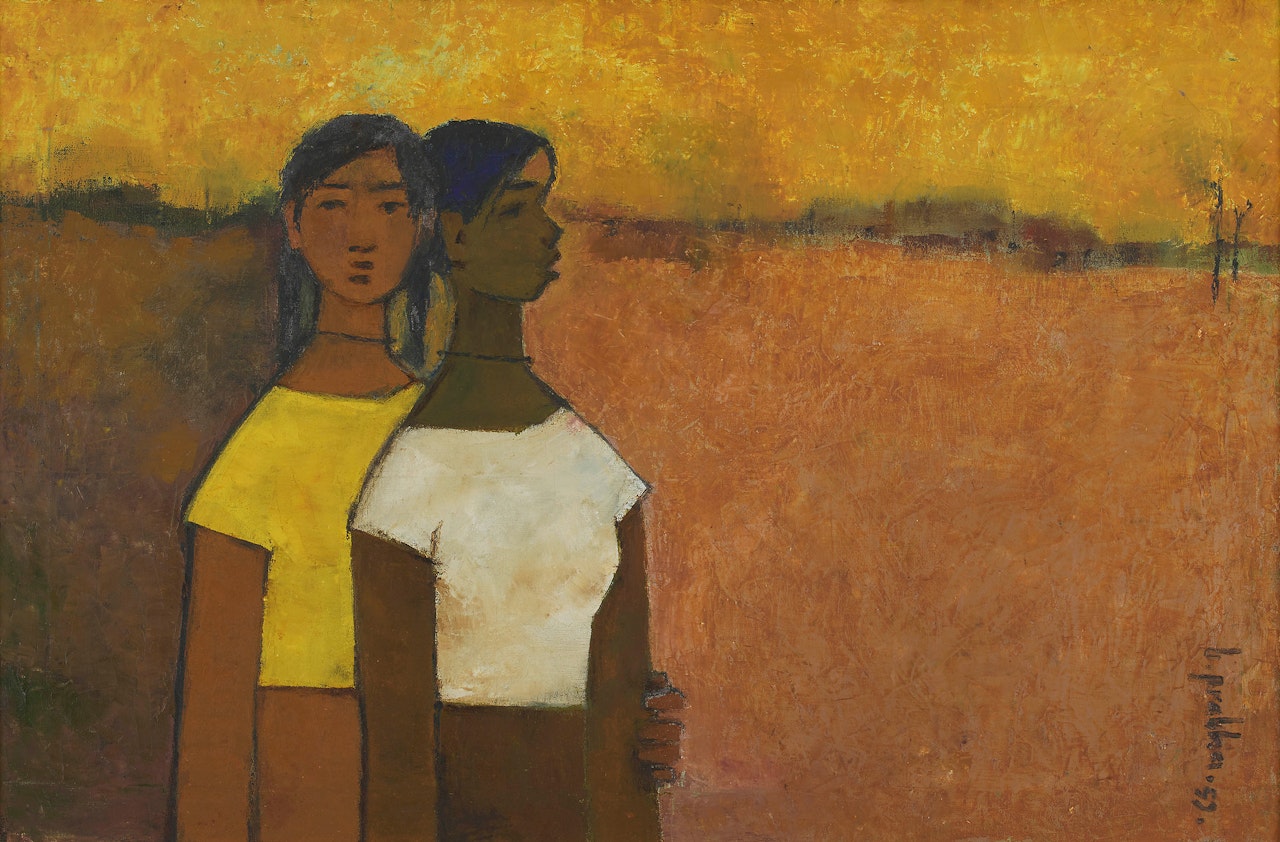 Untitled (Two Girls) by B Prabha