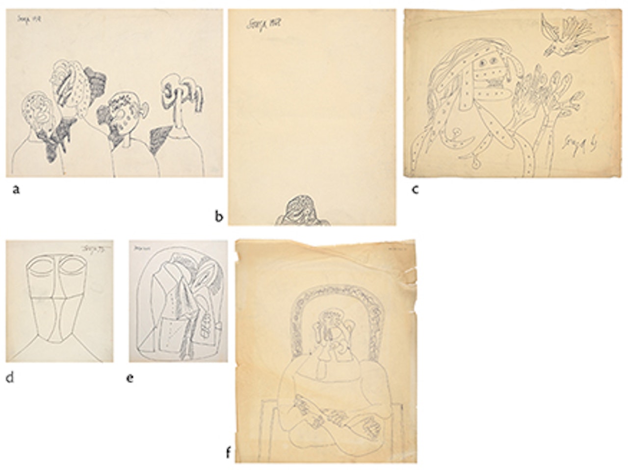 Untitled; Untitled; Untitled; Untitled; Untitled by Francis Newton Souza
