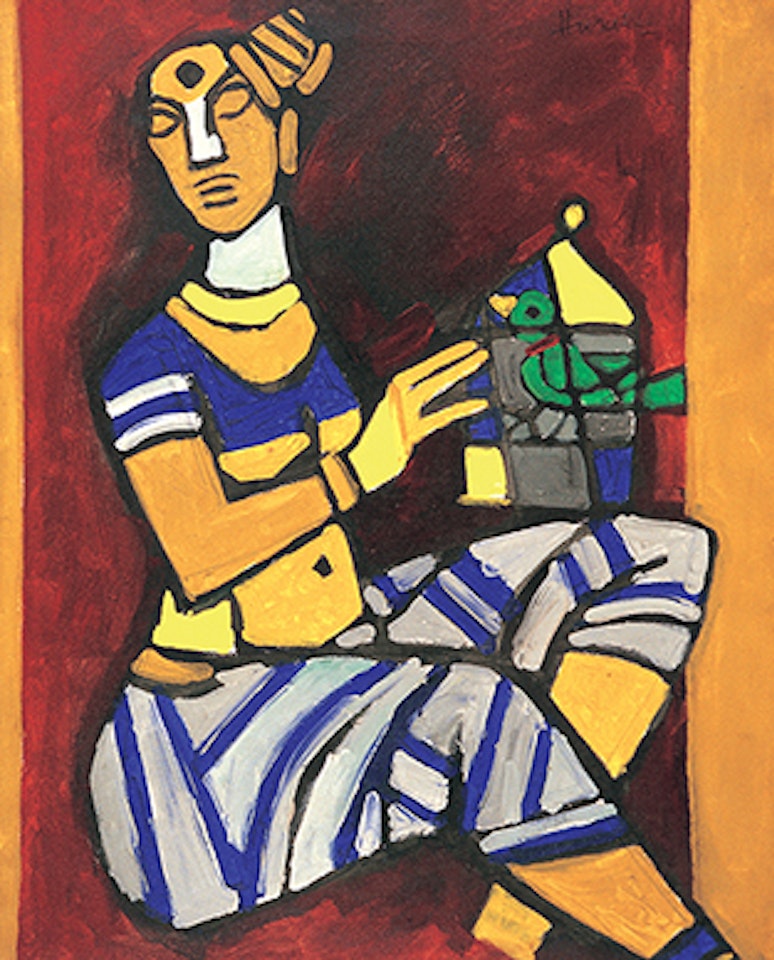 When I begin to paint hold the sky in your hand as the stretch of my canvas is unknown to me by M.F. Husain