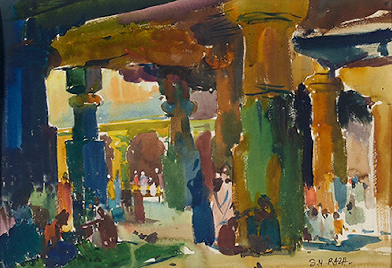 Temple Interior by Sayed Haider Raza