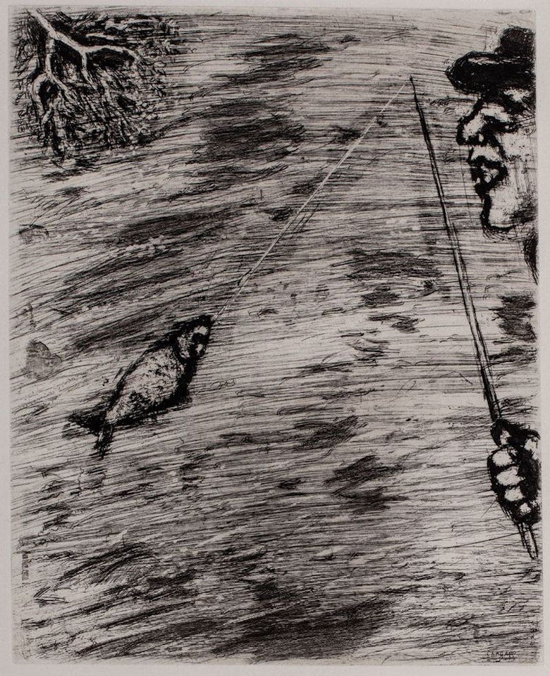 Les petit poisson et le pecheur by Marc Chagall