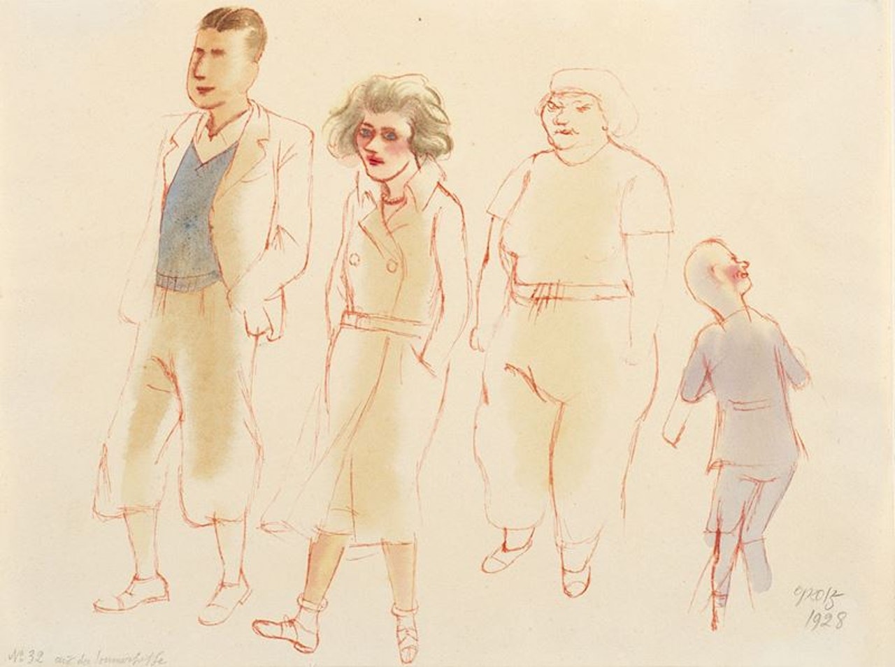 Aus der Sommerfrische passanten, Ostseebad Wustrow by George Grosz