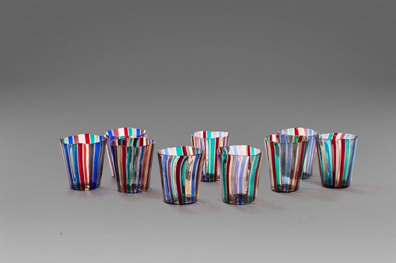 Lot of nine Murano glass by Gio Ponti