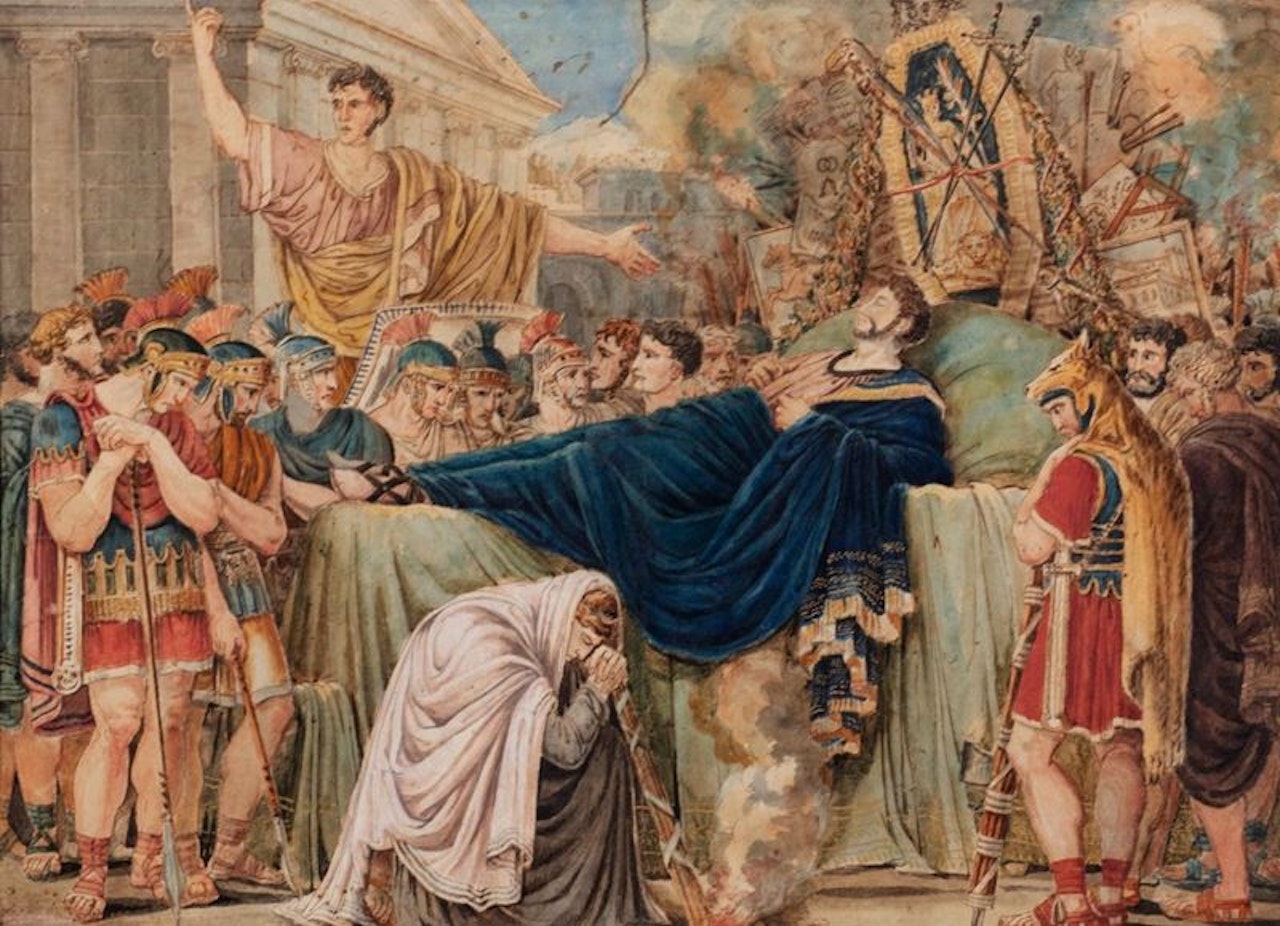 Death of Caesar and Oration of Anthony by Roman School