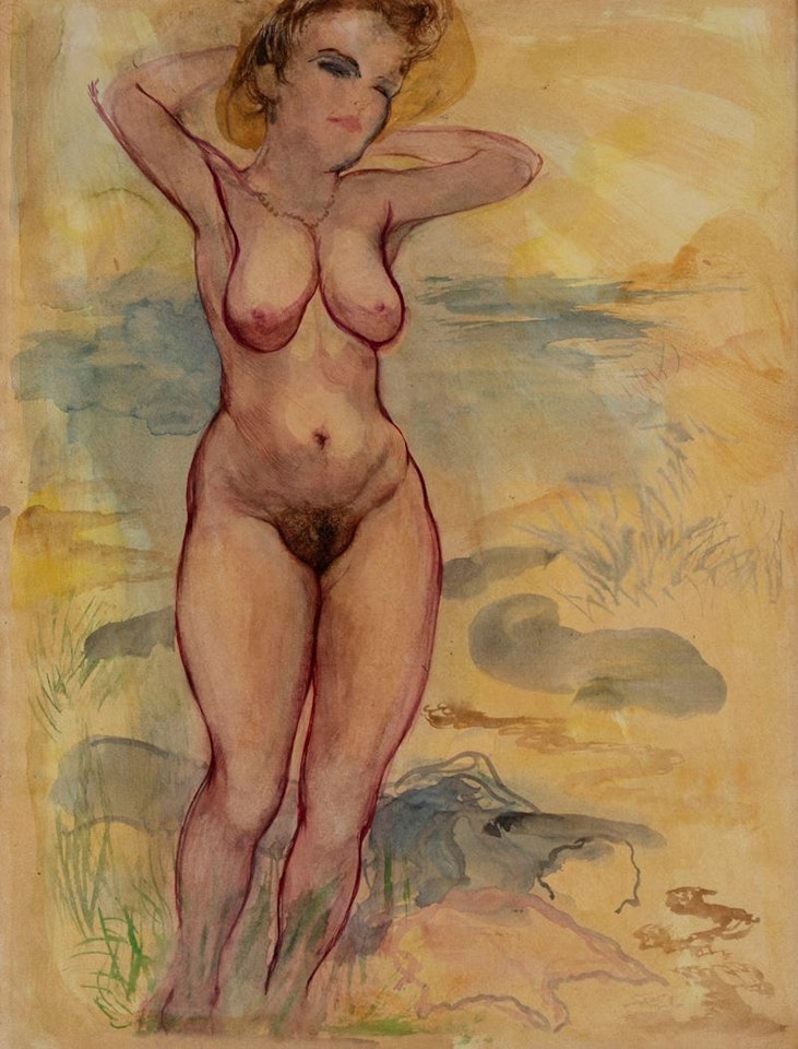 Female nude, Cape Cod, tazione 1939 by George Grosz
