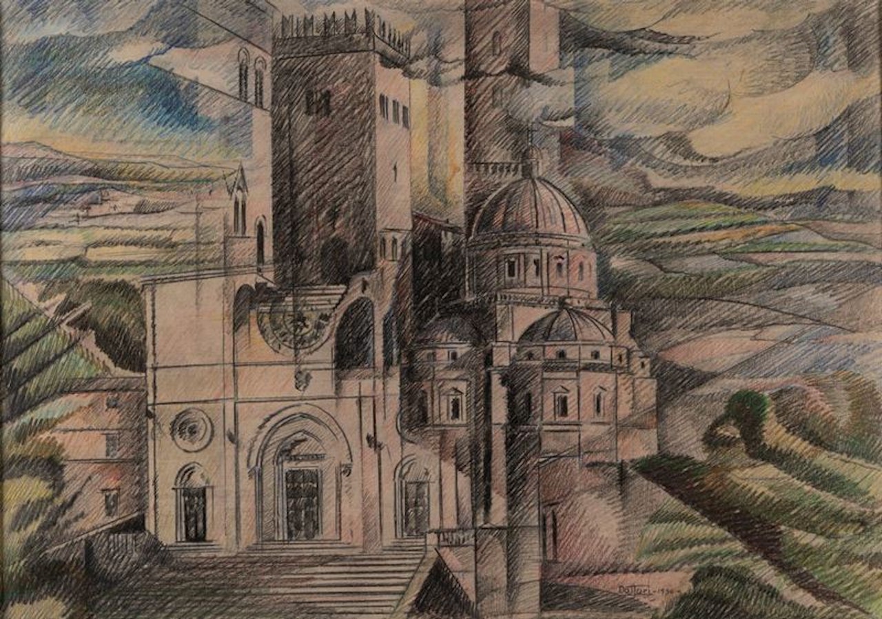 Sintesi di Todi, Datazione 1930 by Gerardo Dottori