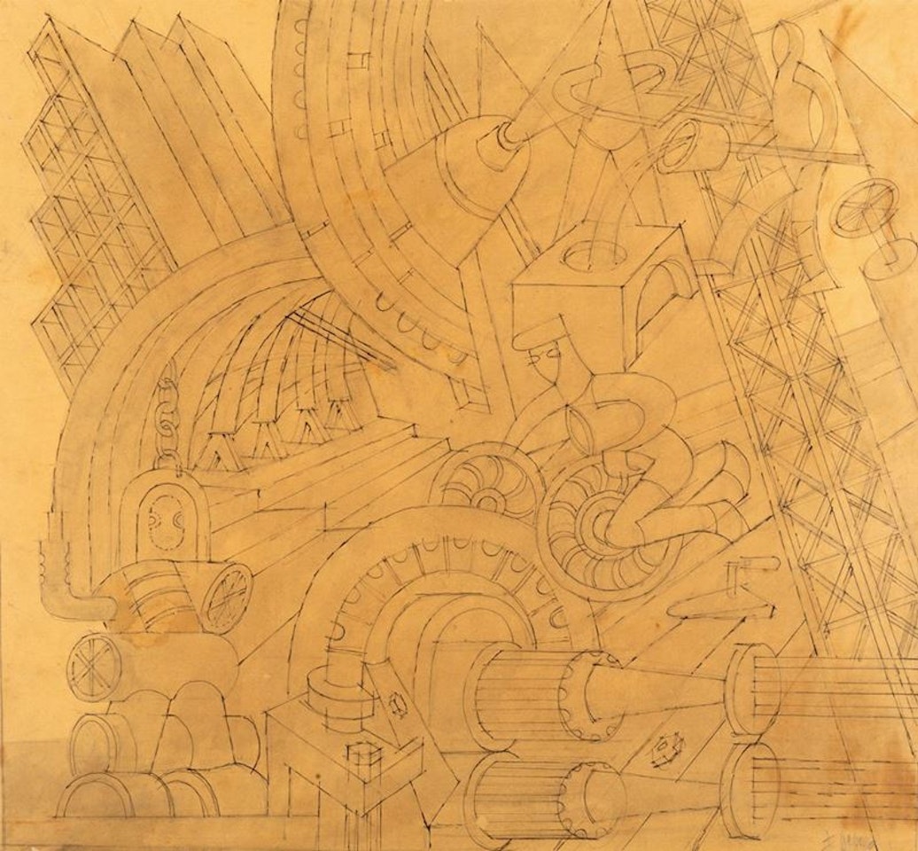 Metropolis under Construction by Fortunato Depero