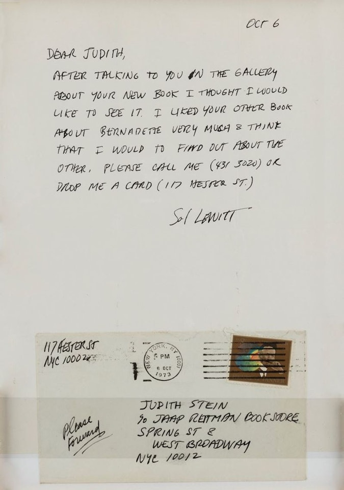 Untitled (letter to Judith Stein) by Sol LeWitt