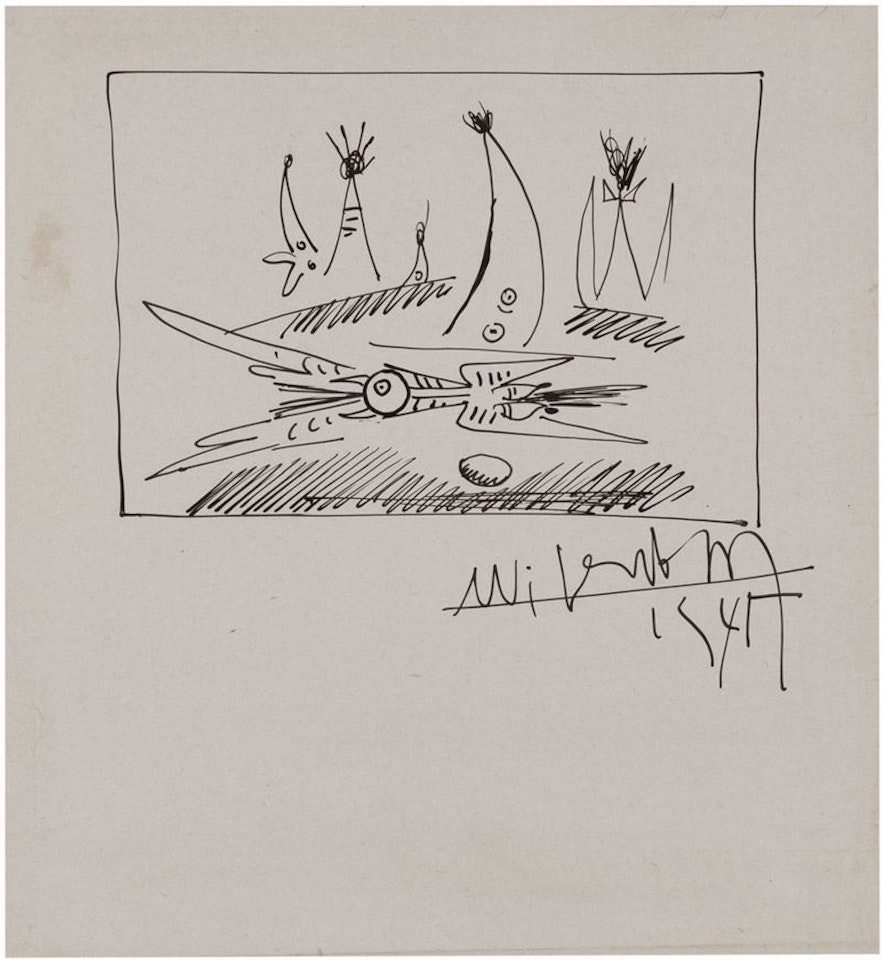 Oiseau avec son oeuf by Wifredo Lam