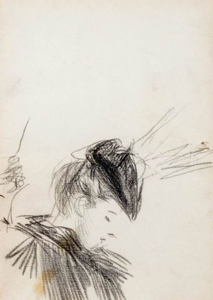 Young woman in profile by Giovanni Boldini