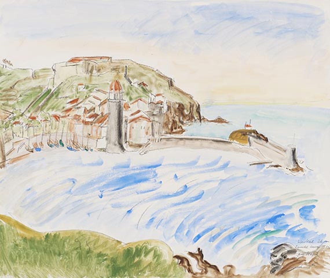 Leuchtturm am Hafen (Port-Vendres) by Erich Heckel