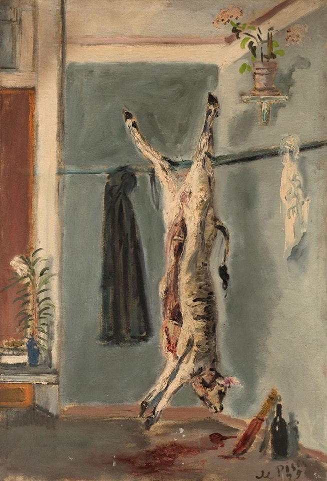 Interno con vitellino squartato by Filippo de Pisis