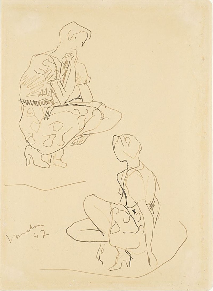Studio per figura femminile by Lucio Fontana