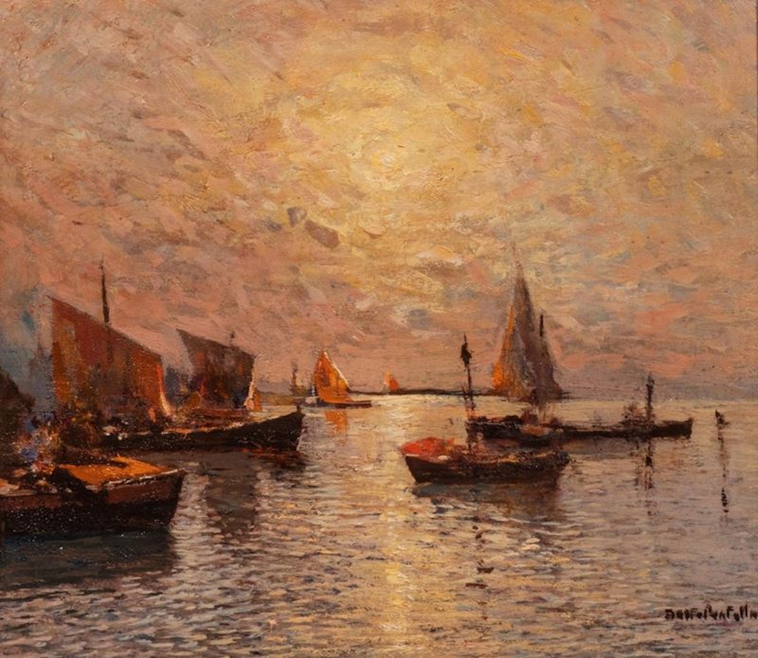 Venice, boats in the lagoon by Fausto Pratella