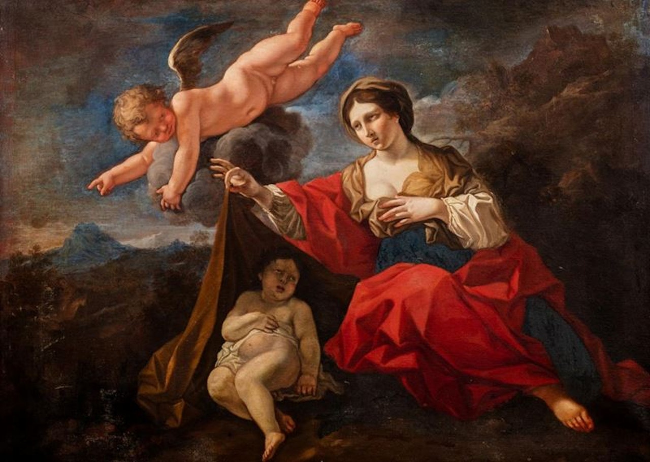 Hagar and Ishmael by Roman School