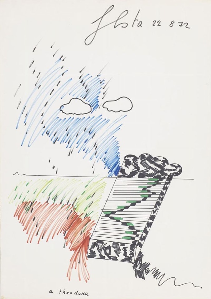 Stairs and clouds by Tano Festa