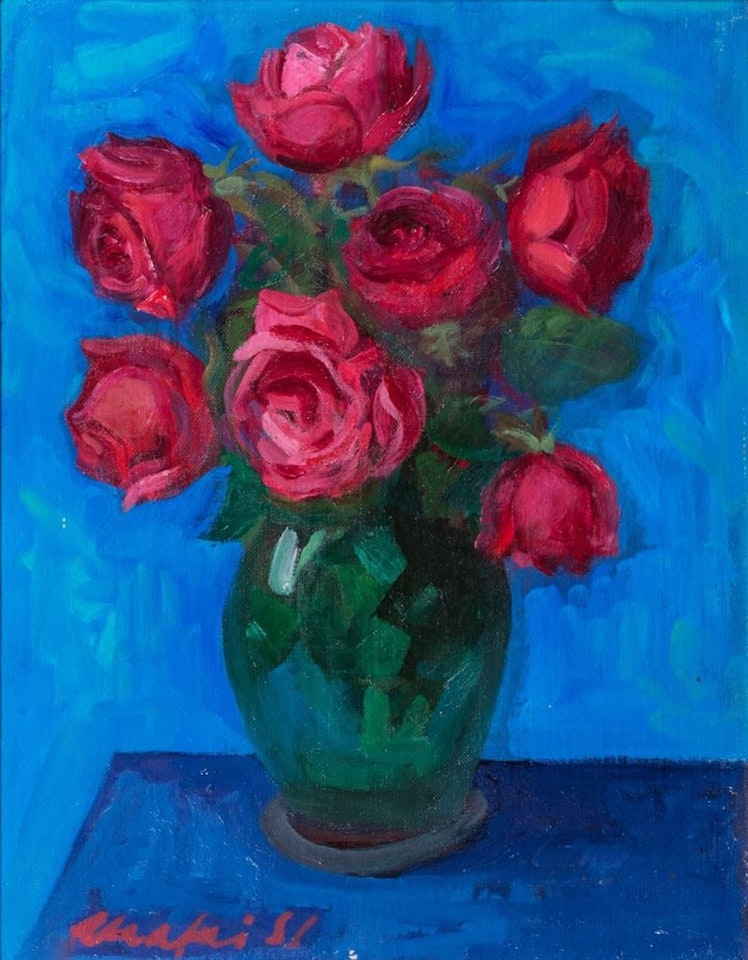 Rose in the canvas by Mario Mafai