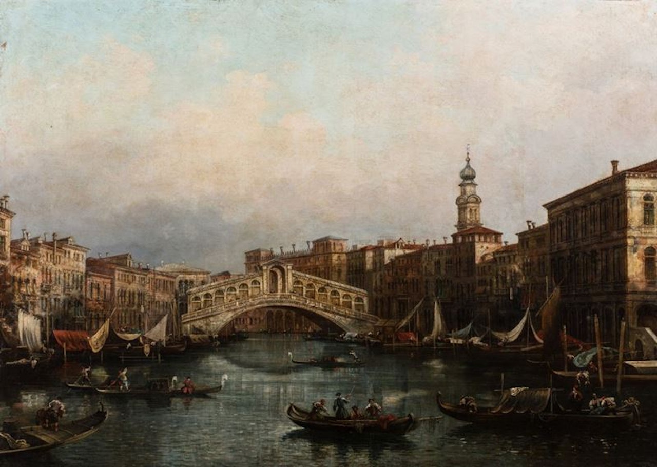 View of Ponte di Rialto, Venice by Italian School