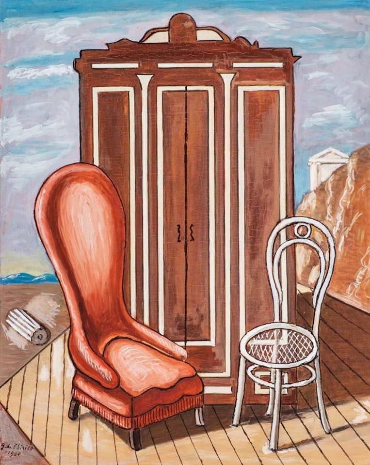 Mobili nella valle; fine Anni "60 inizio Anni "70 by Giorgio de Chirico